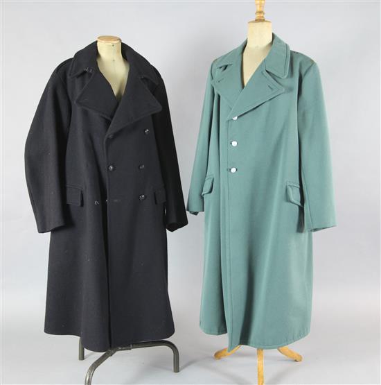 Five various coloured gentlemens coats and a mac, in various sizes